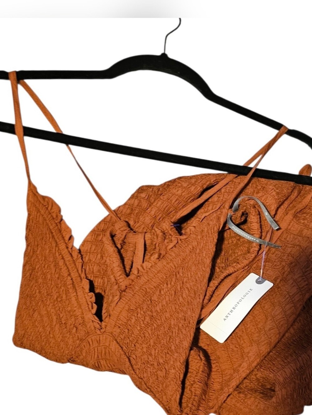 Anthropologie Rust Textured Bralette